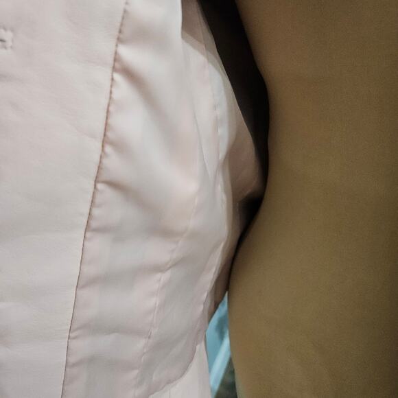 Talbots Pastel Pink 100% Leather Jacket Plus Size 14 Classic Soft Lined Minimal - Picture 8 of 15